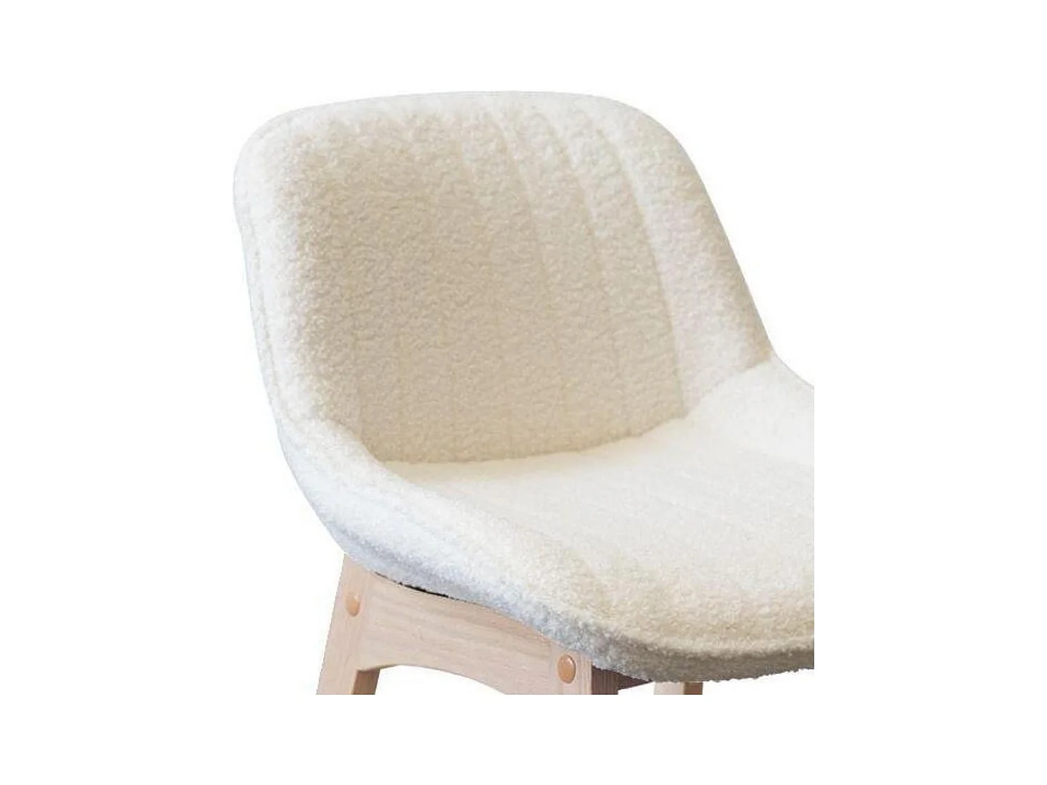 Lot de chaises d'îlot et bar en chêne et assise tissu bouclette H65cm