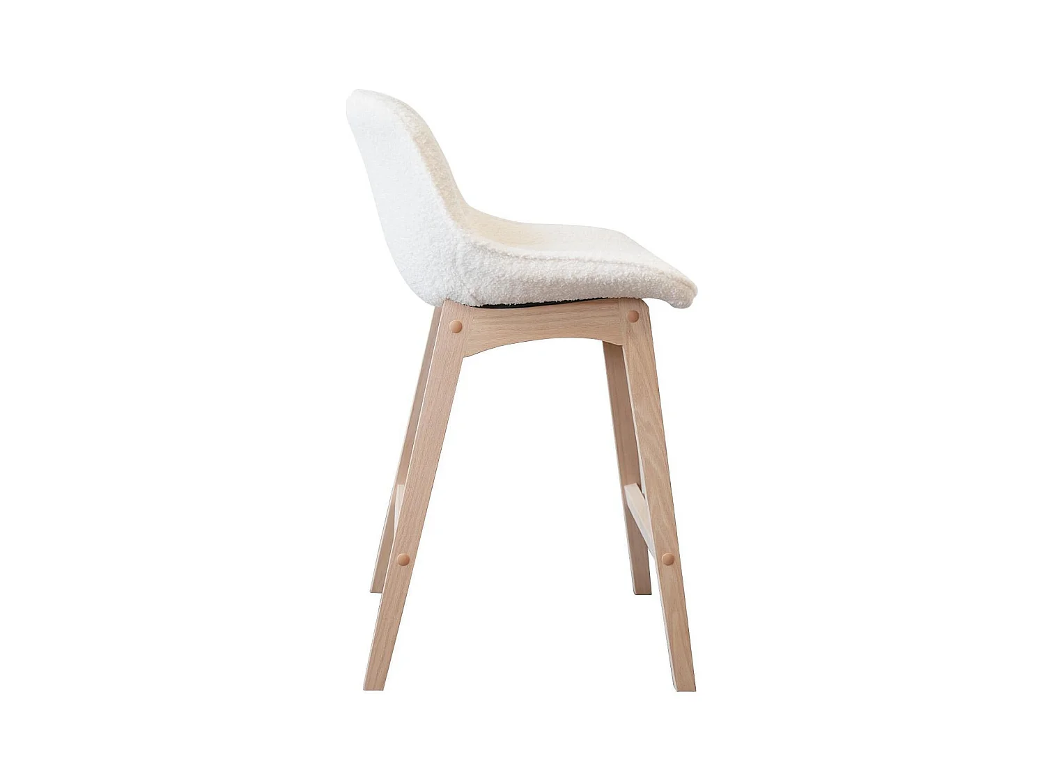 Set aus Insel- und Barstühlen aus Eiche mit 65 cm Sitzfläche aus MILK-Frottee
