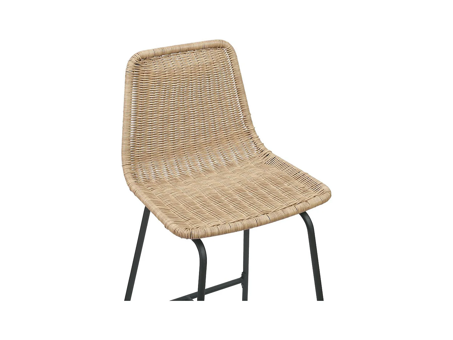 Set di sgabelli da bar e da isola in metallo con seduta in rattan 65 cm KUTA