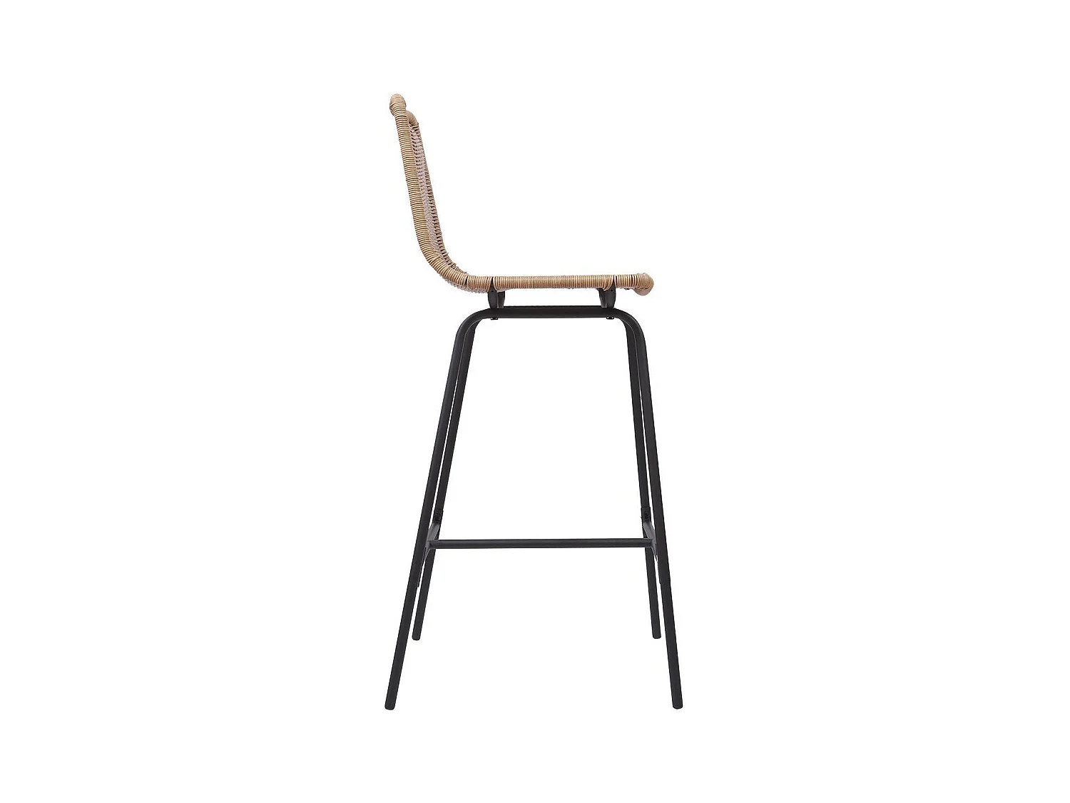 Set di sgabelli da bar e da isola in metallo con seduta in rattan 65 cm KUTA