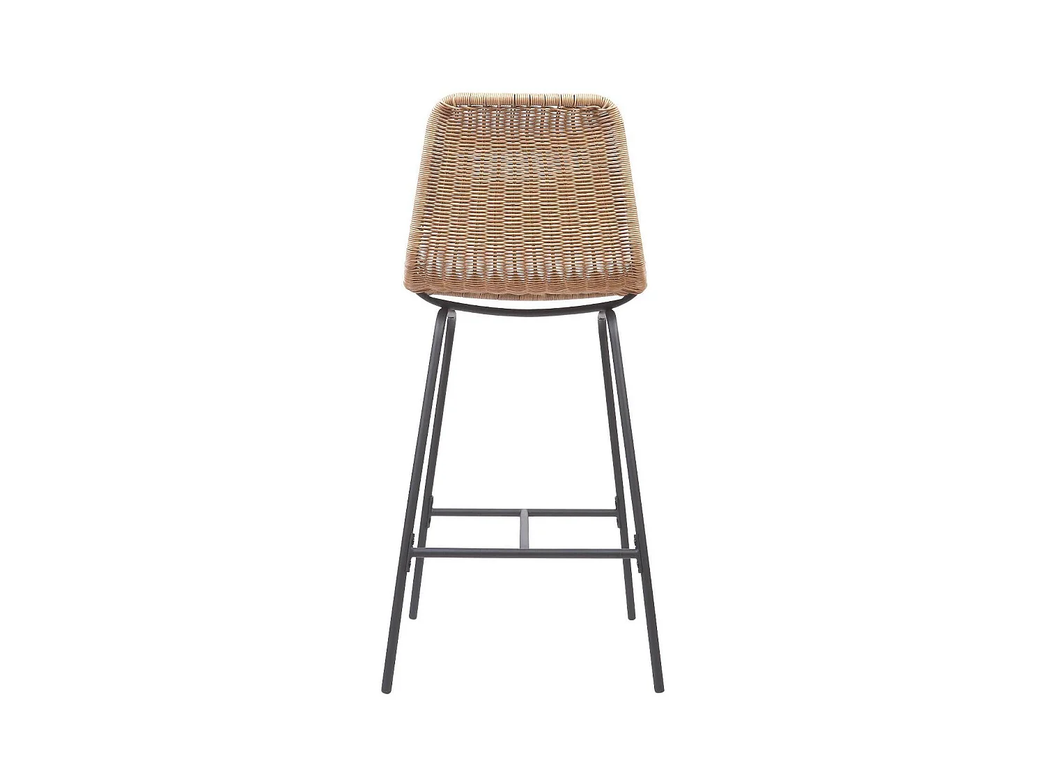 Set di sgabelli da bar e da isola in metallo con seduta in rattan 65 cm KUTA