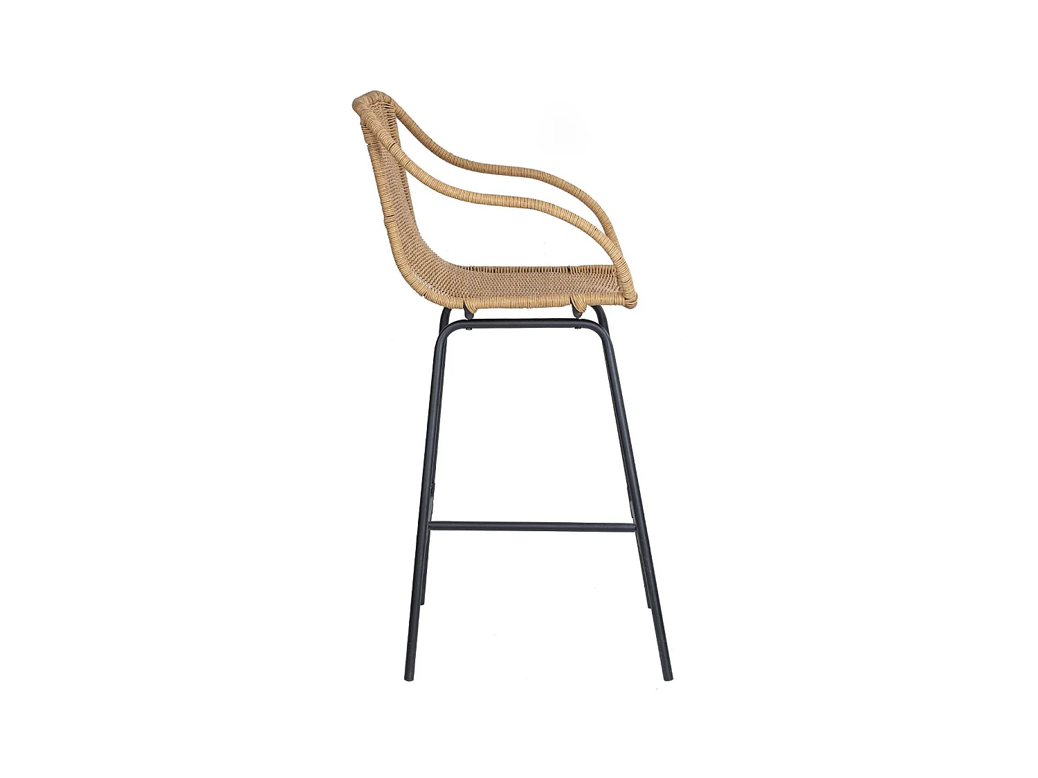 Bar- und Inselstühle aus Metall mit Rattansitz 65cm MOOREA