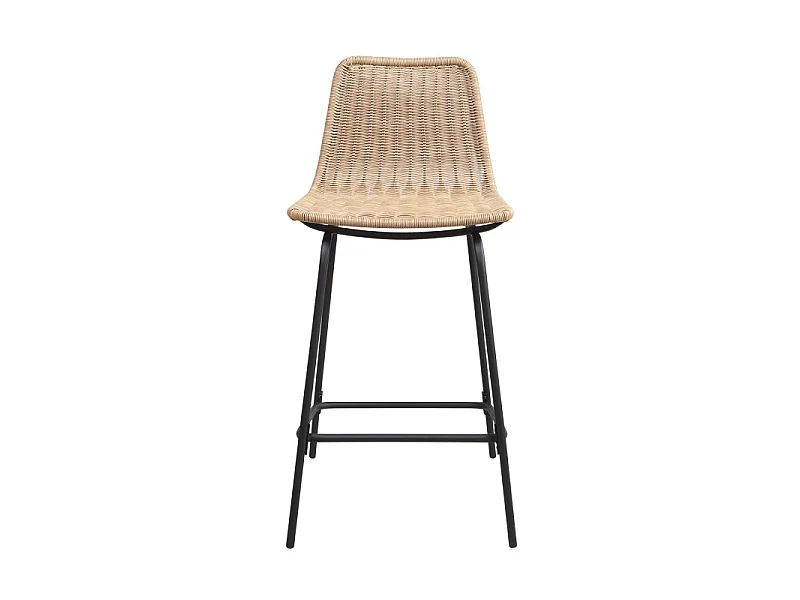 Zestaw 65 cm metalowych krzeseł wyspowych i barowych BALI z siedziskiem rattanowym