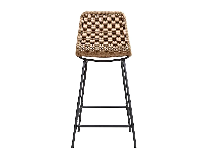 Zestaw 65 cm metalowych krzeseł wyspowych i barowych BALI z siedziskiem rattanowym