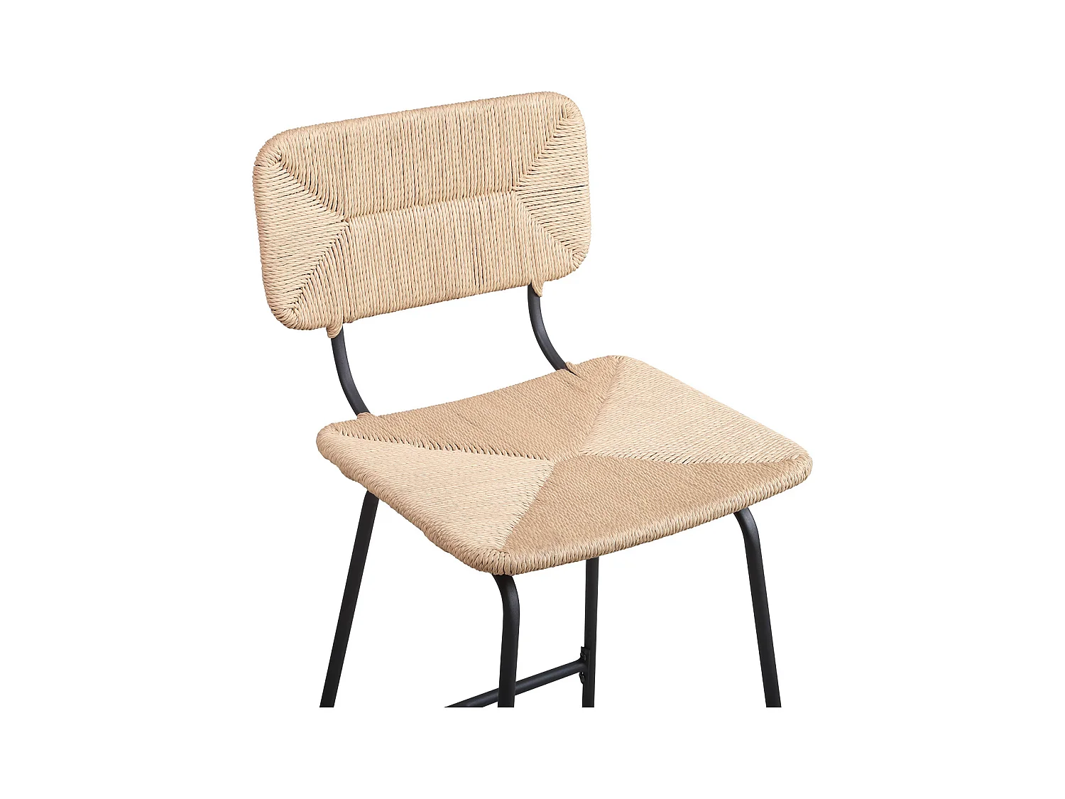 Barhocker-Set aus Metall und Inselhocker mit Rattansitz 65cm TIDRA