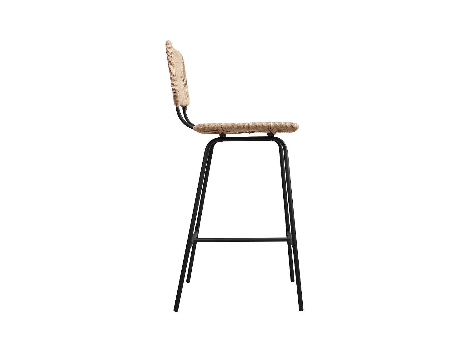 Barhocker-Set aus Metall und Inselhocker mit Rattansitz 65cm TIDRA