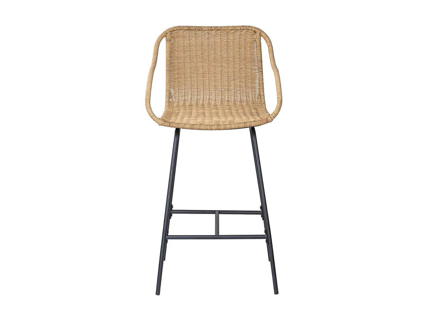 Set metalen bar- en eilandstoelen met rotan zitting 65cm MOOREA