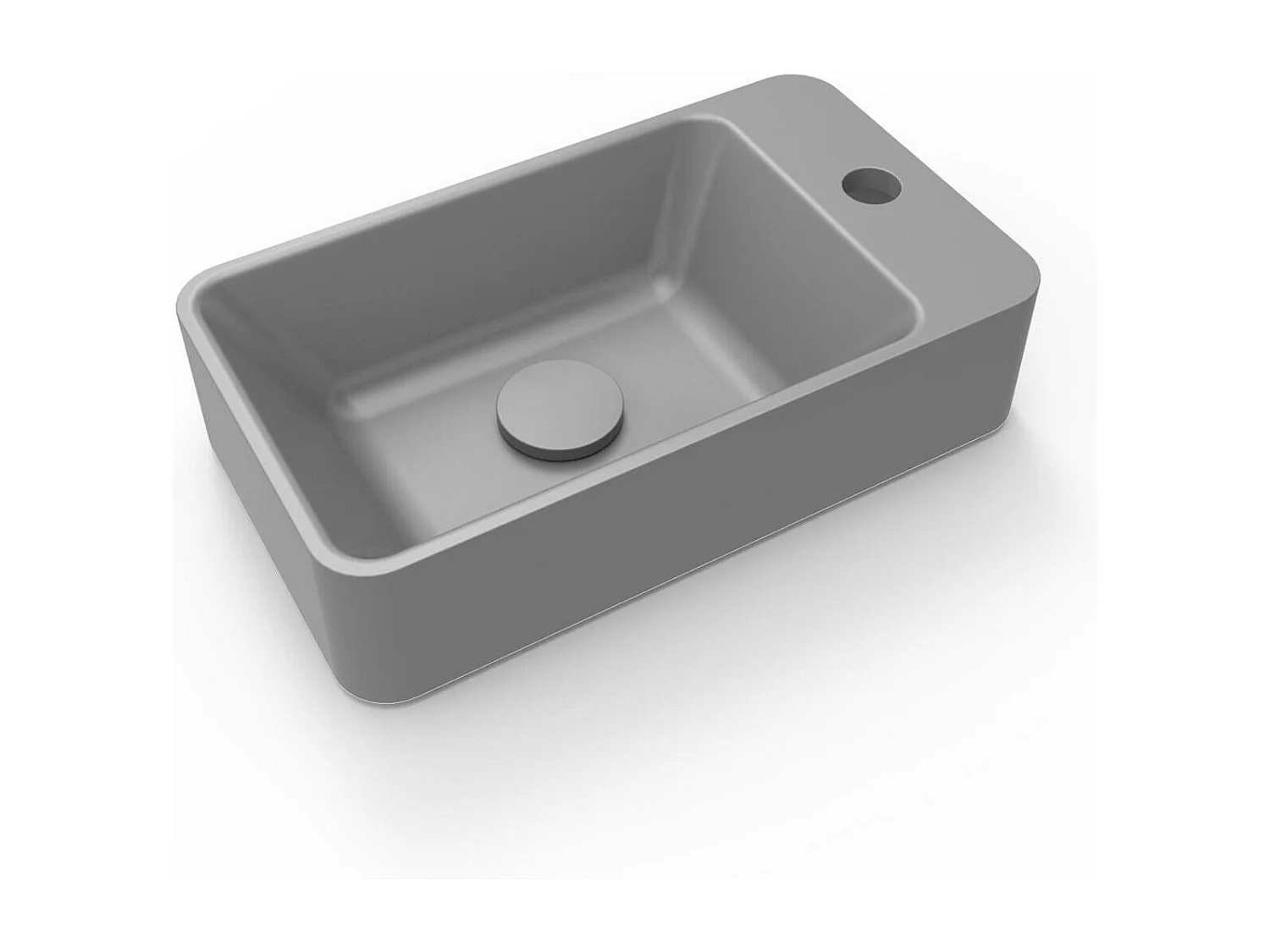 Vasque lave-mains rectangulaire à poser grise