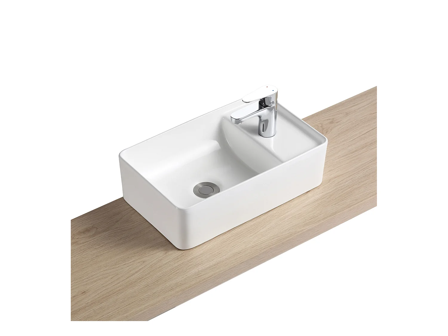 Vasque à poser ou à suspendre rectangle en céramique 43x26,5cm