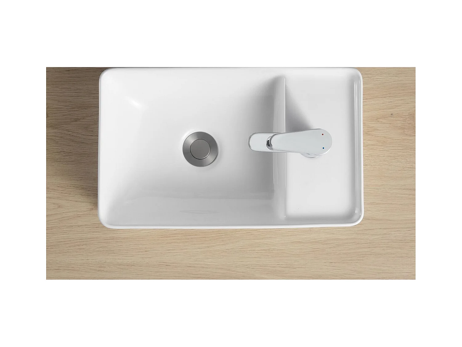 Vasque à poser ou à suspendre rectangle en céramique 43x26,5cm