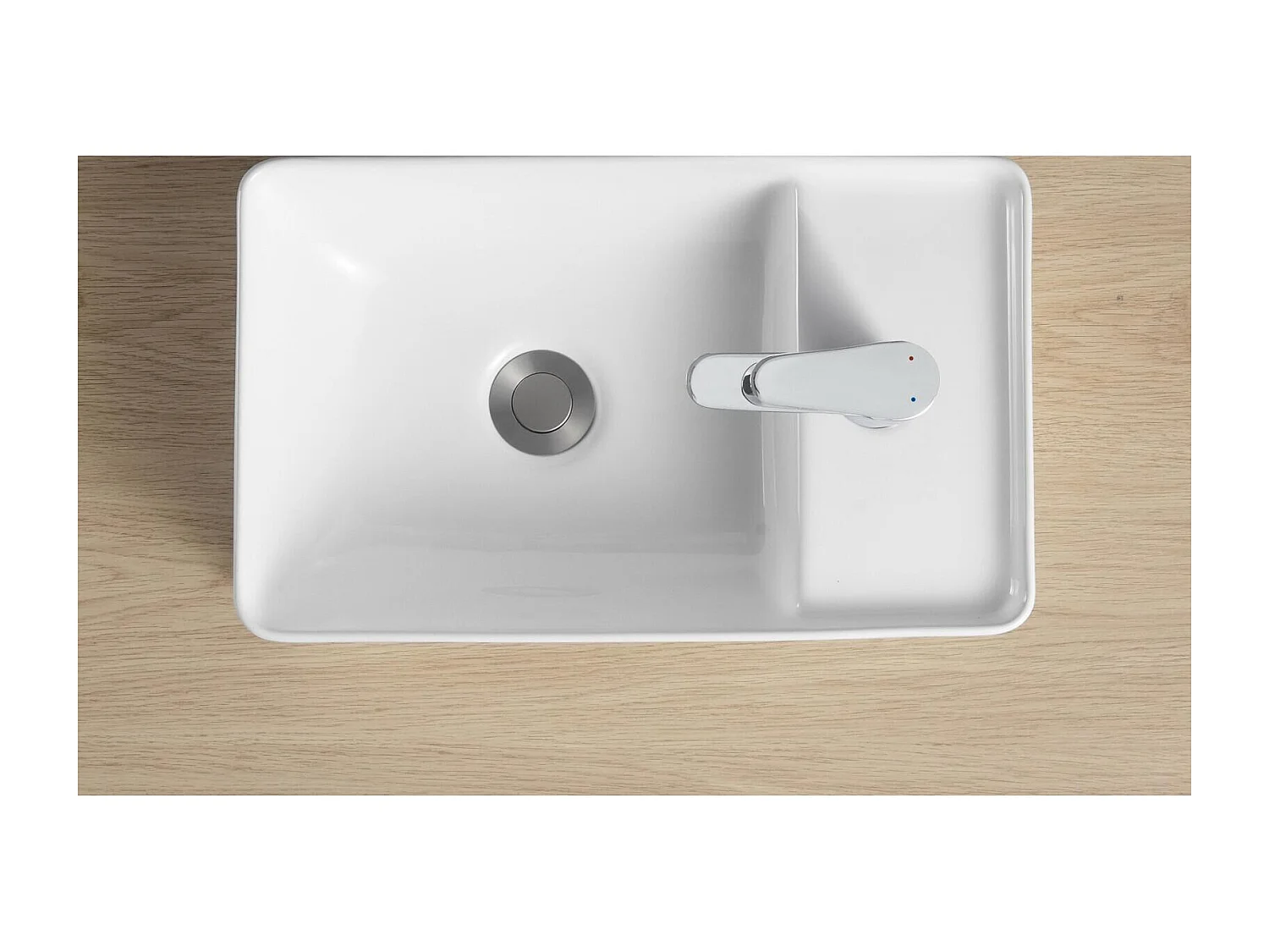 IDRO rechteckiges Aufsatzwaschbecken aus weißer Keramik 43x26,5cm