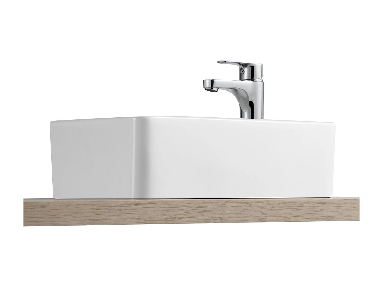 IDRO rechteckiges Aufsatzwaschbecken aus weißer Keramik 43x26,5cm