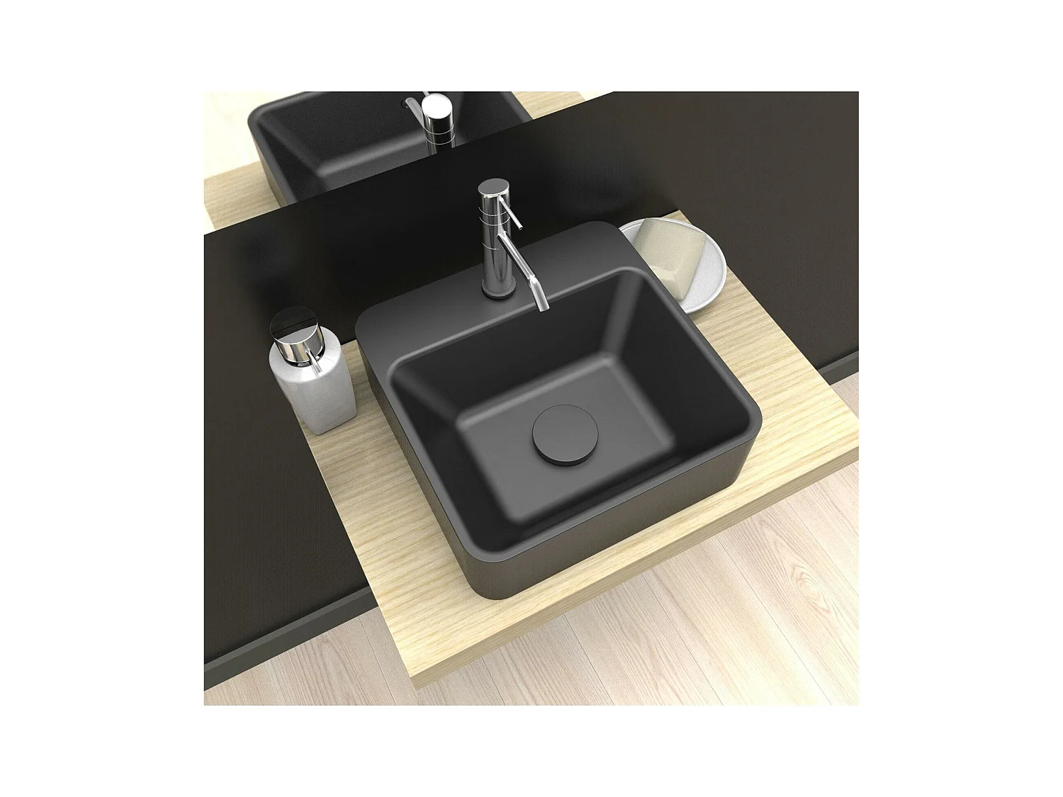 Lavabo de encimera cuadrado SMART