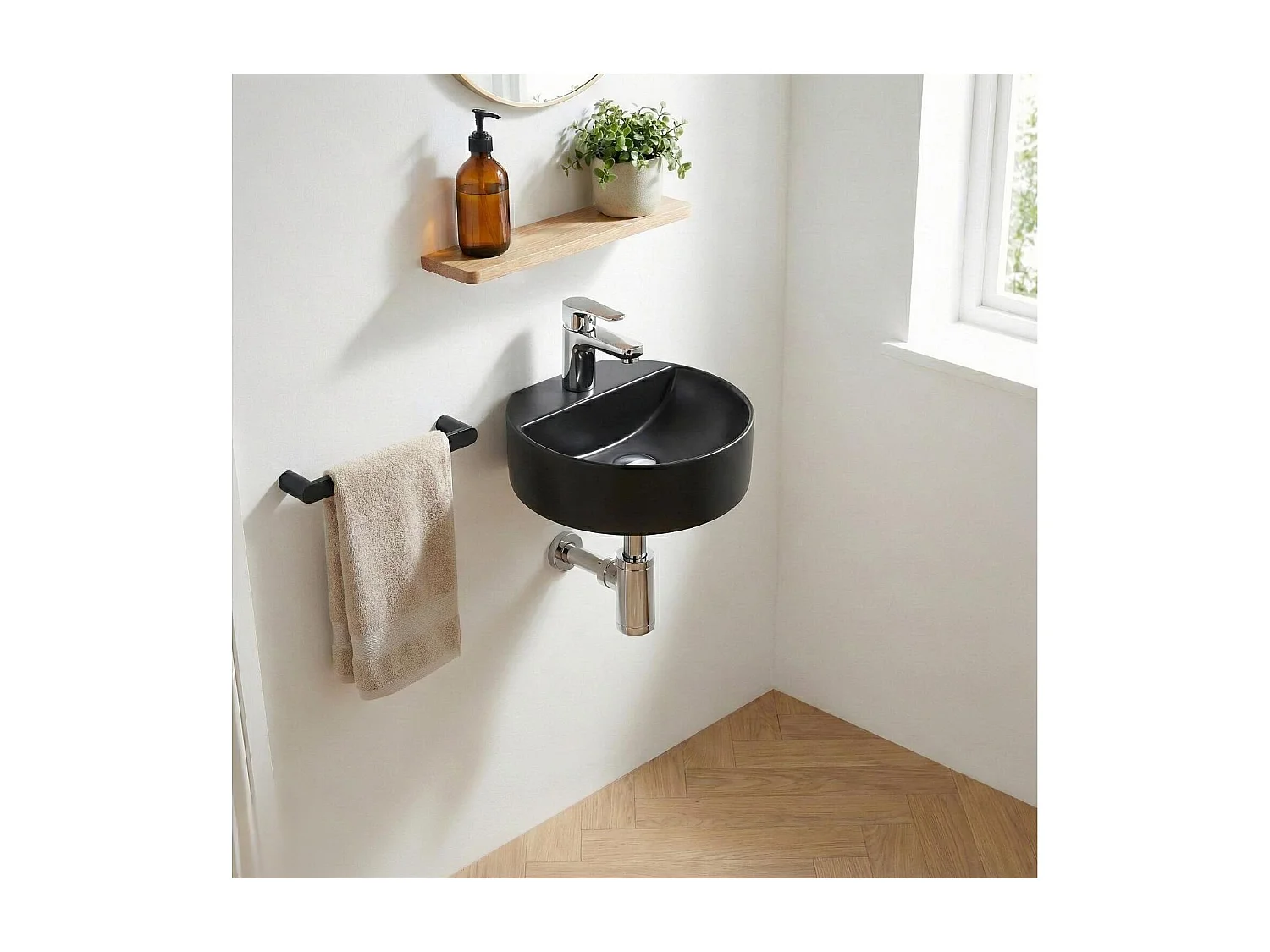 ROLLO rundes Wand-Handwaschbecken