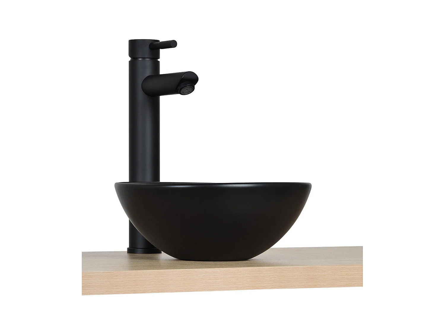 SOHO 26cm zwarte keramische ronde opzetwastafel