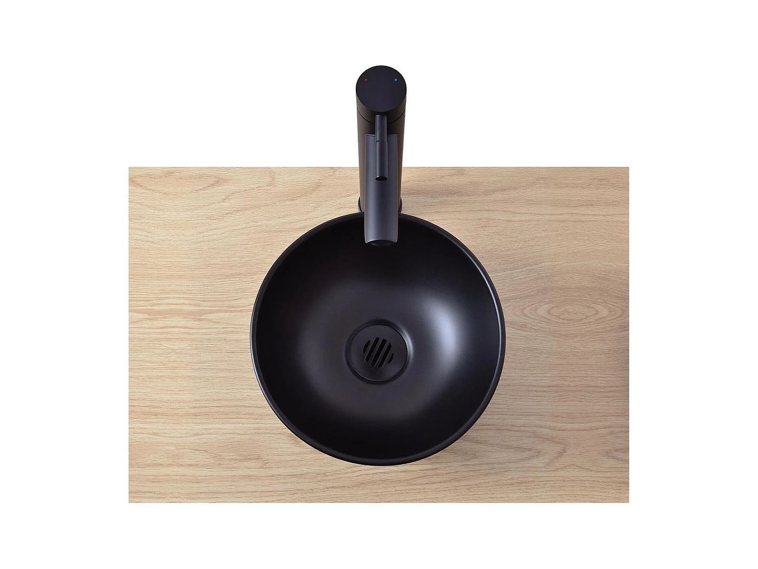 SOHO 26cm zwarte keramische ronde opzetwastafel