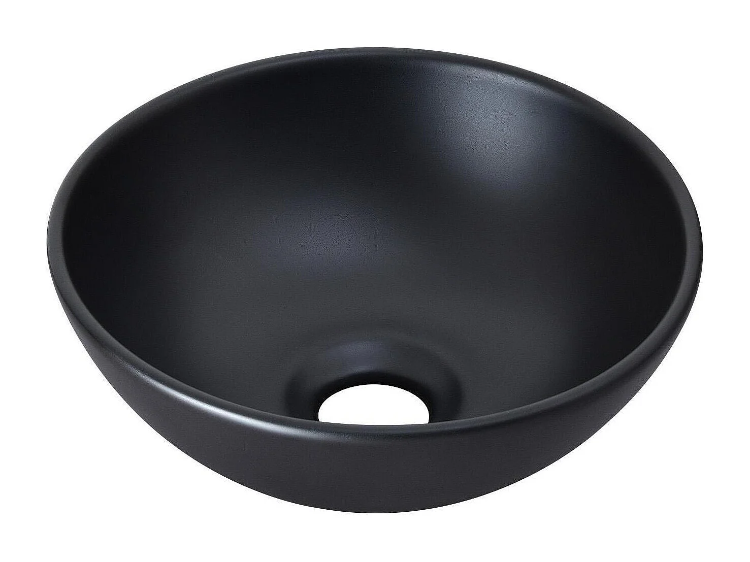 Vasque lave-mains à poser ronde en céramique noir 26cm