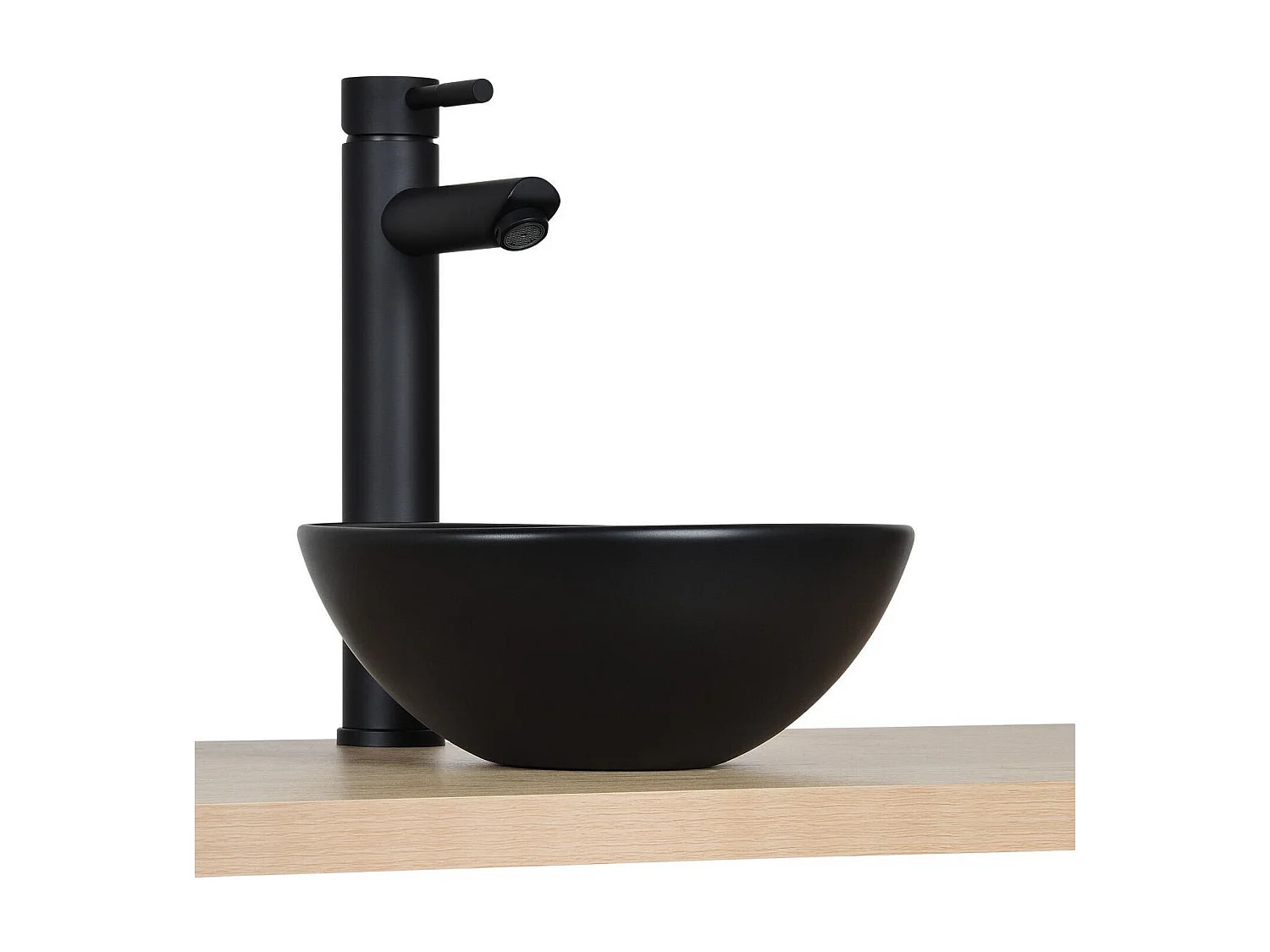 SOHO 26cm zwarte keramische ronde opzetwastafel