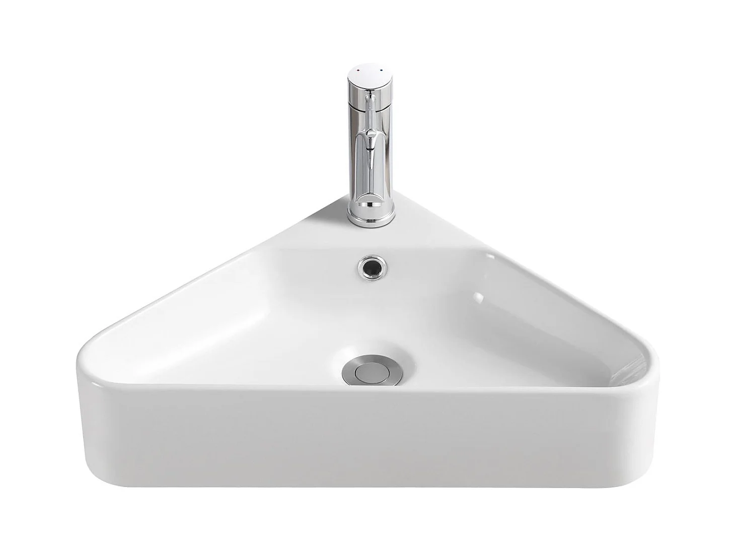 Lavabo de esquina suspendido de cerámica blanca MARGAUX de 42,5 cm