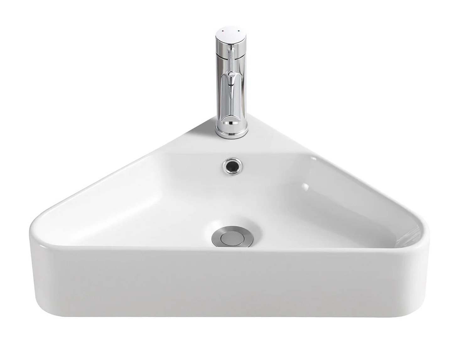 Vasque à suspendre d'angle en céramique blanche 42,5cm