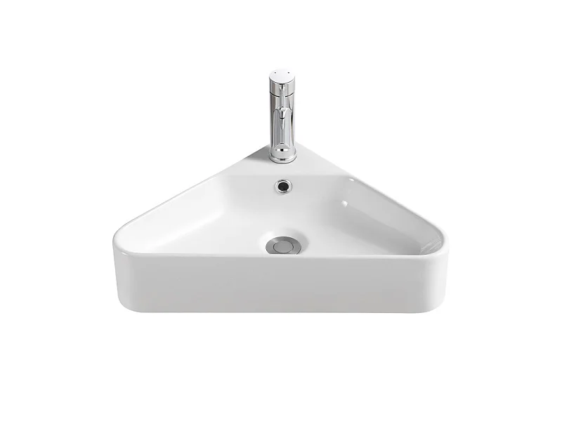 MARGAUX 42,5 cm biała ceramiczna umywalka ścienna narożna