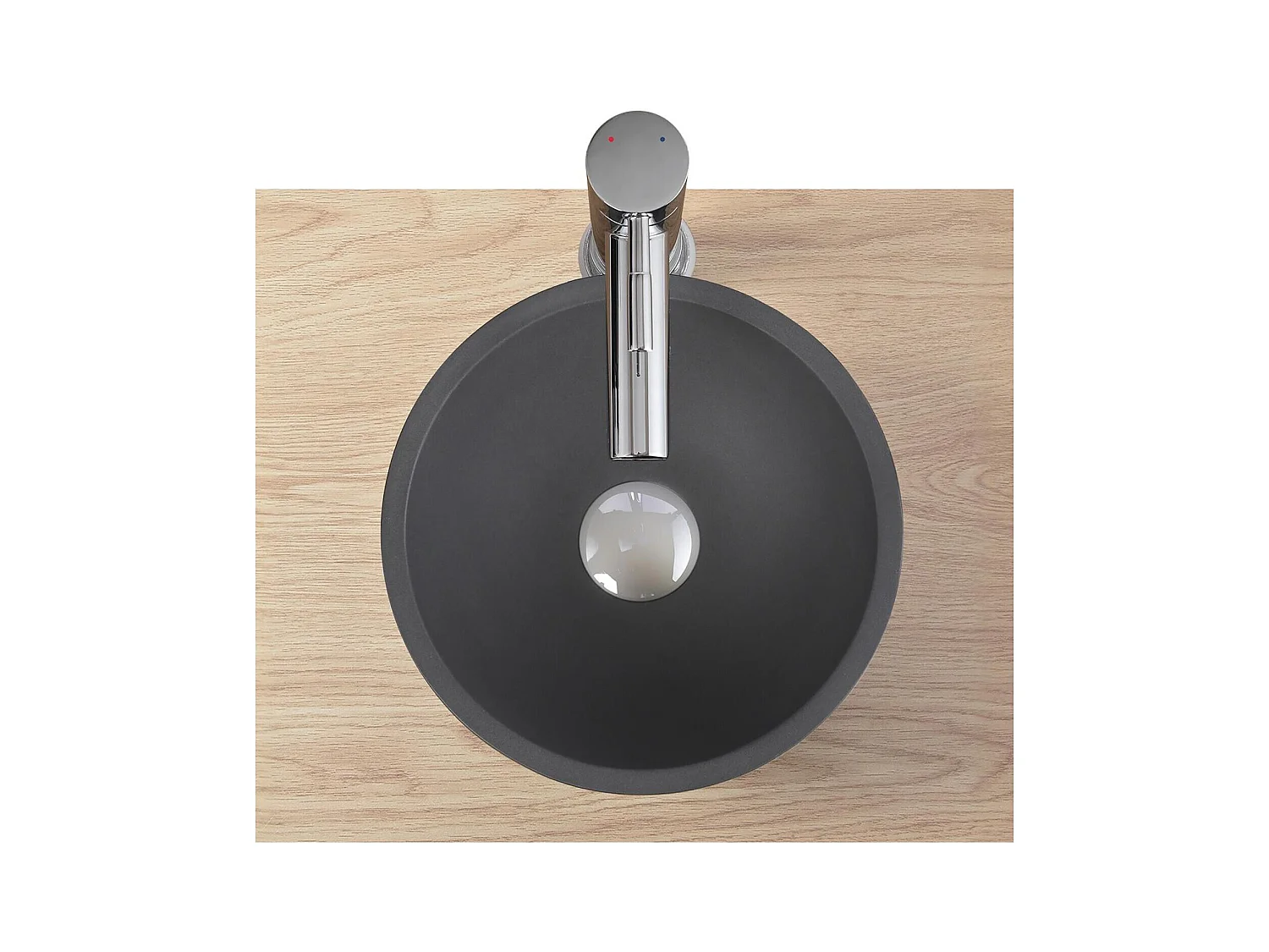 Lavabo sobre encimera redondo SOHO de 26 cm en hormigón gris