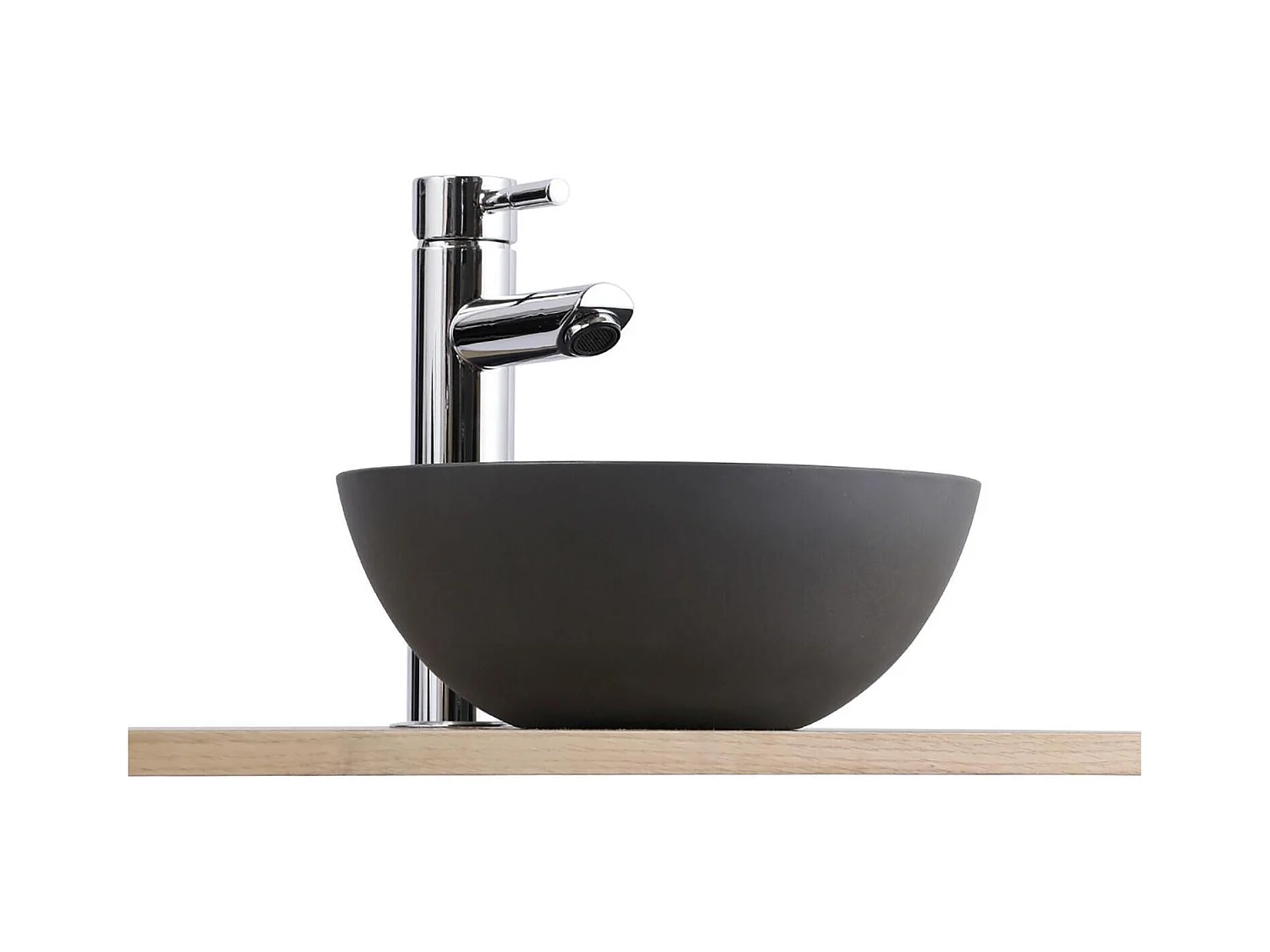 Lavabo sobre encimera redondo SOHO de 26 cm en hormigón gris