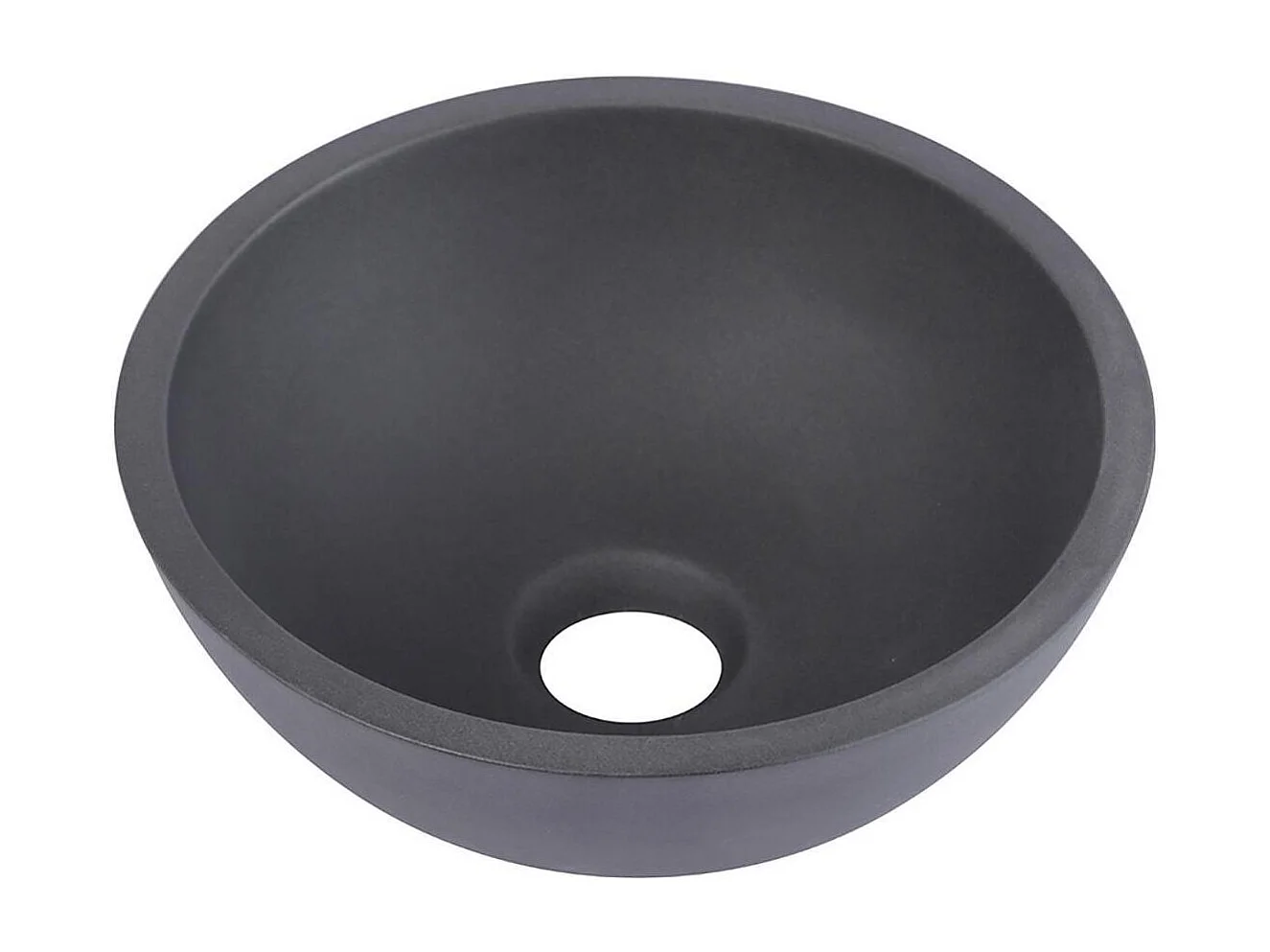 Vasque lave-mains à poser ronde en béton gris 26cm