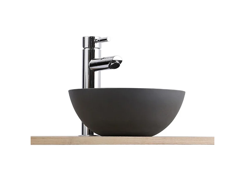 Lavabo da appoggio rotondo SOHO da 26 cm in cemento grigio