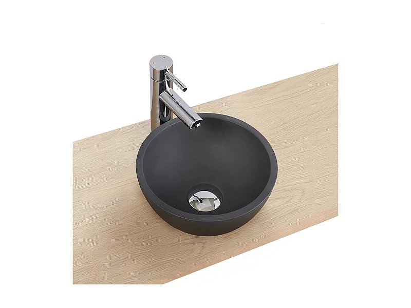 Lavabo sobre encimera redondo SOHO de 26 cm en hormigón gris