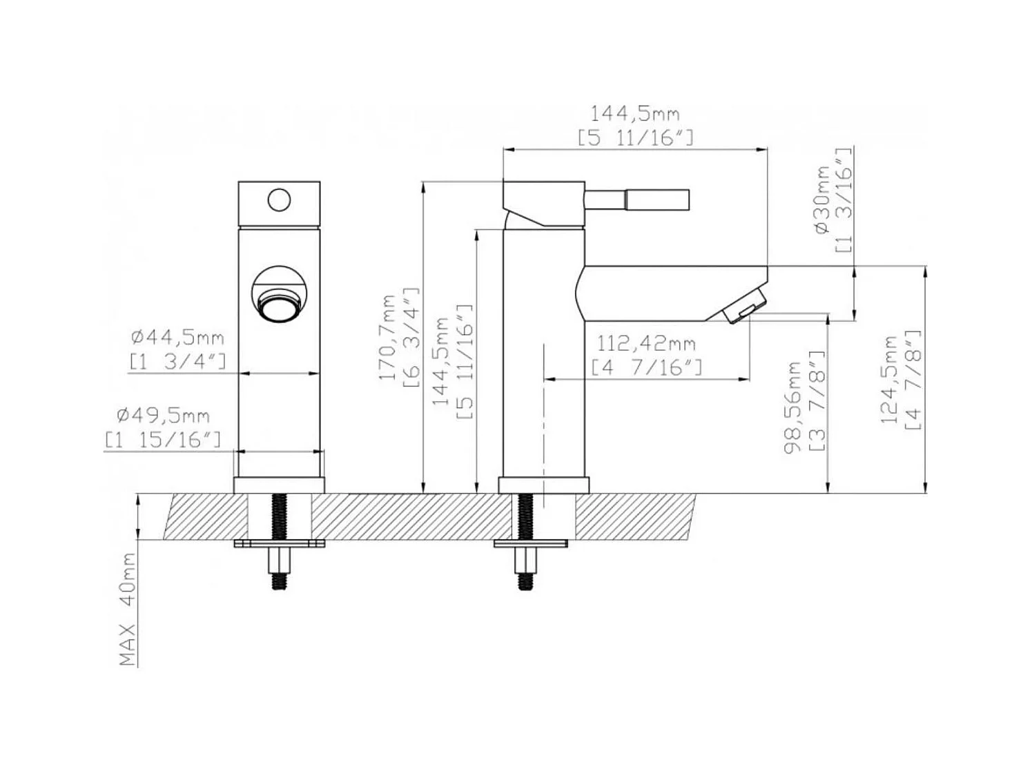 TAP badkamerkraan met lage uitloop