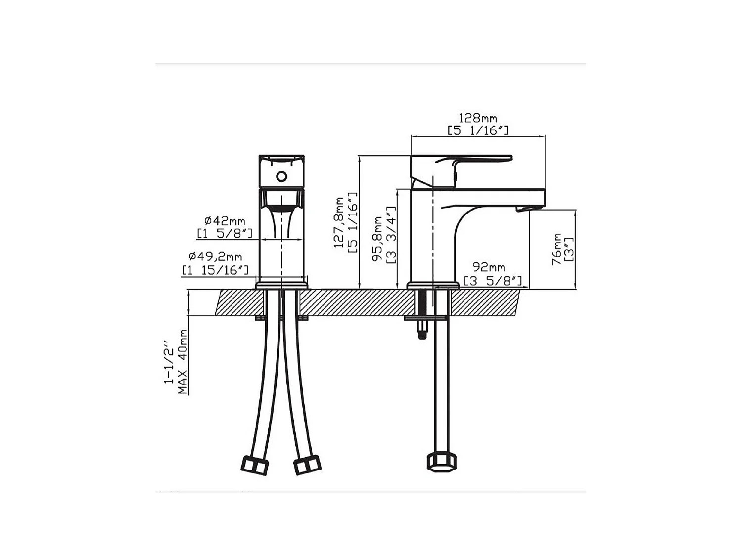 Grifo warm-koud eenhendel handwastafelkraan