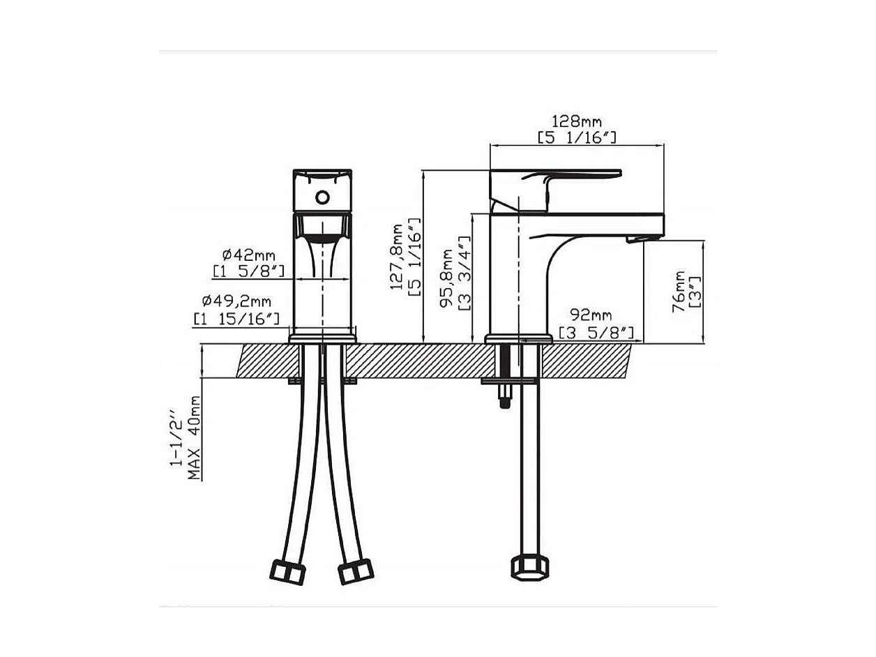 Grifo warm-koud eenhendel handwastafelkraan