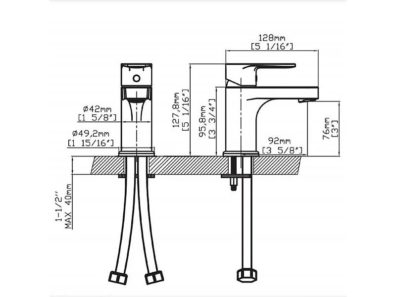 Robinet lave-mains  - Mitigeur eau chaude et eau froide GRIFO