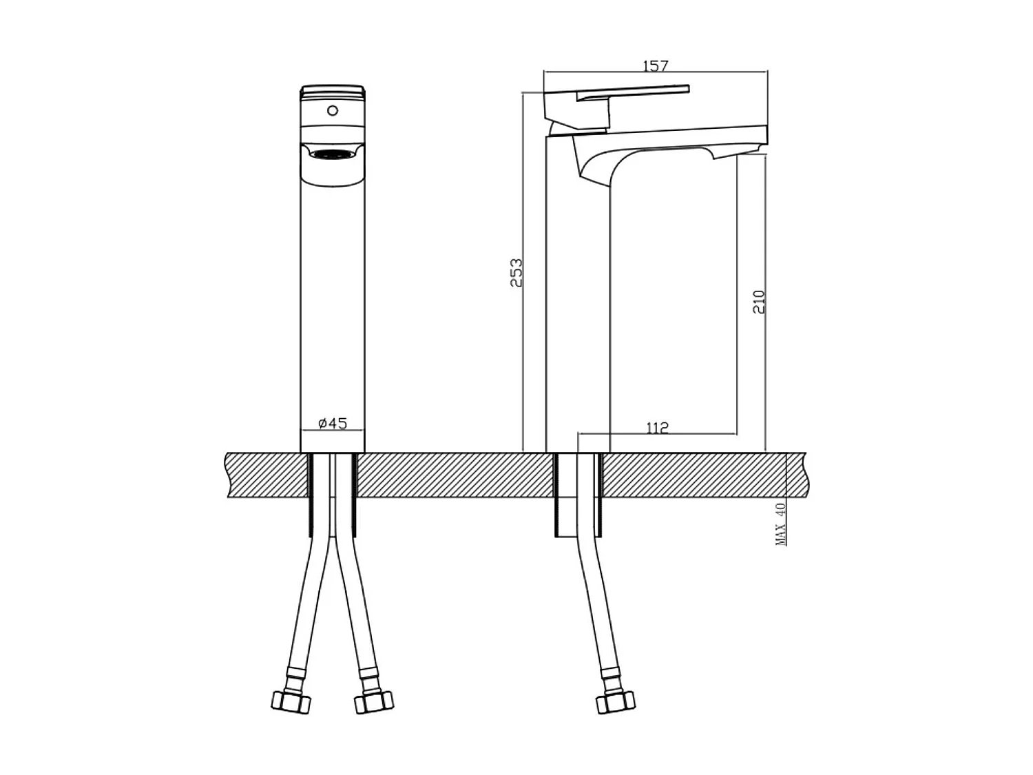 ROB hoge uitloop eenhendel badkamerkraan