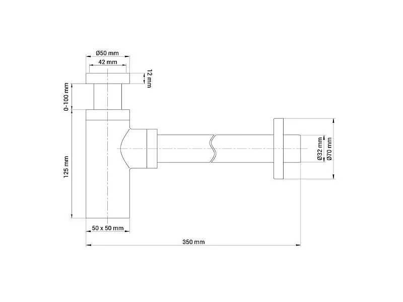 Siphon rond découpable D32mm SIMON