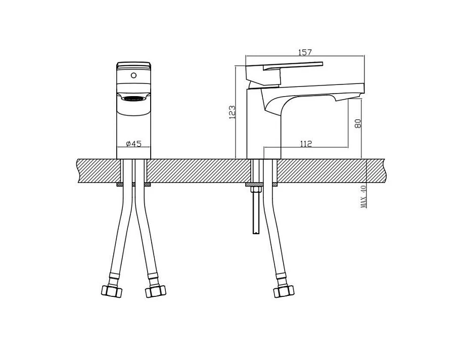 Grifo de baño con caño bajo  H15cm ROB