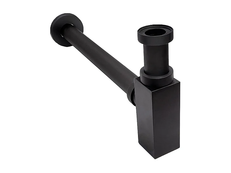 Sifón cuadrado negro recortable SIBILLE