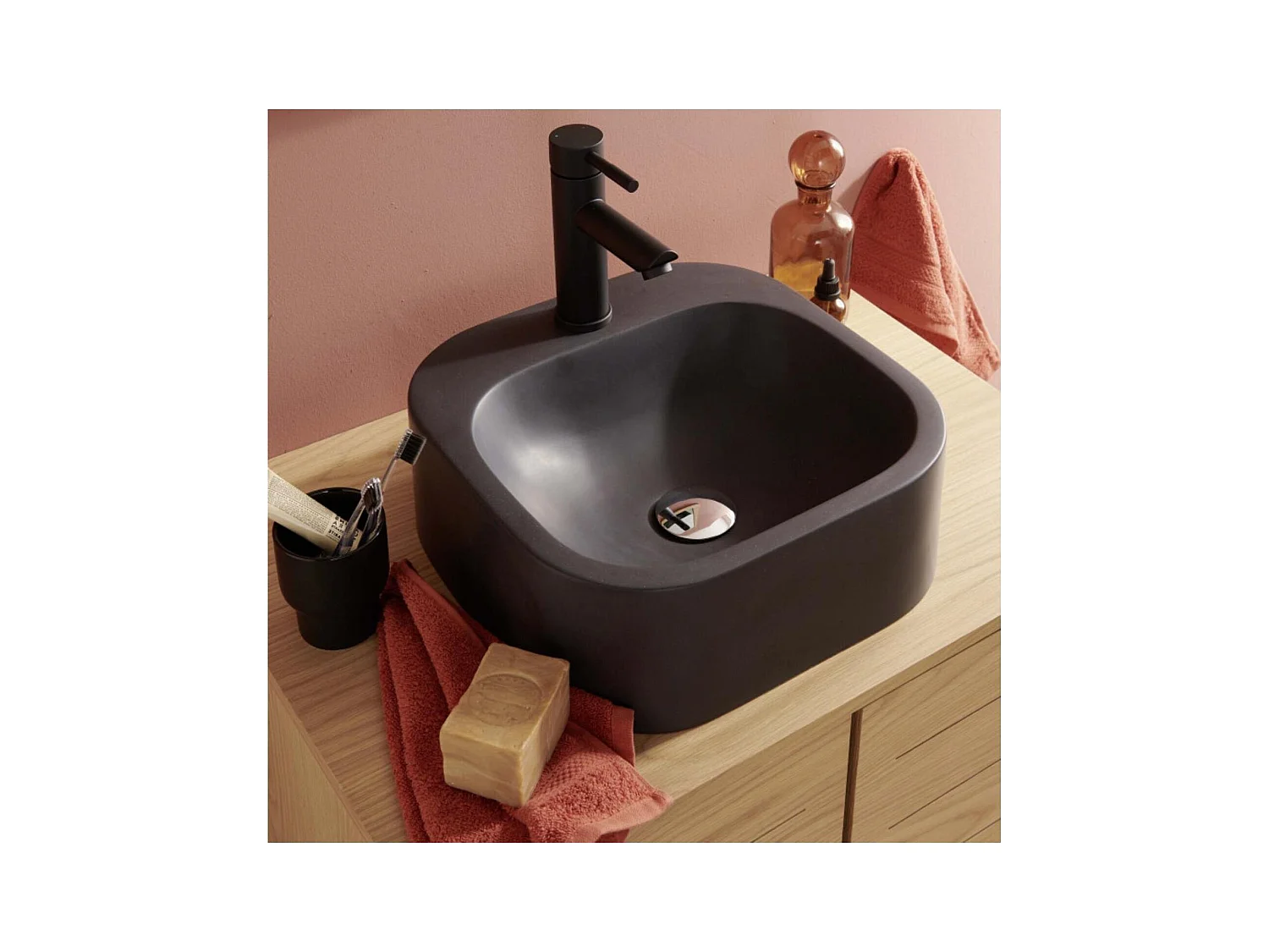 Ovales Aufsatzwaschbecken aus Harz Sian