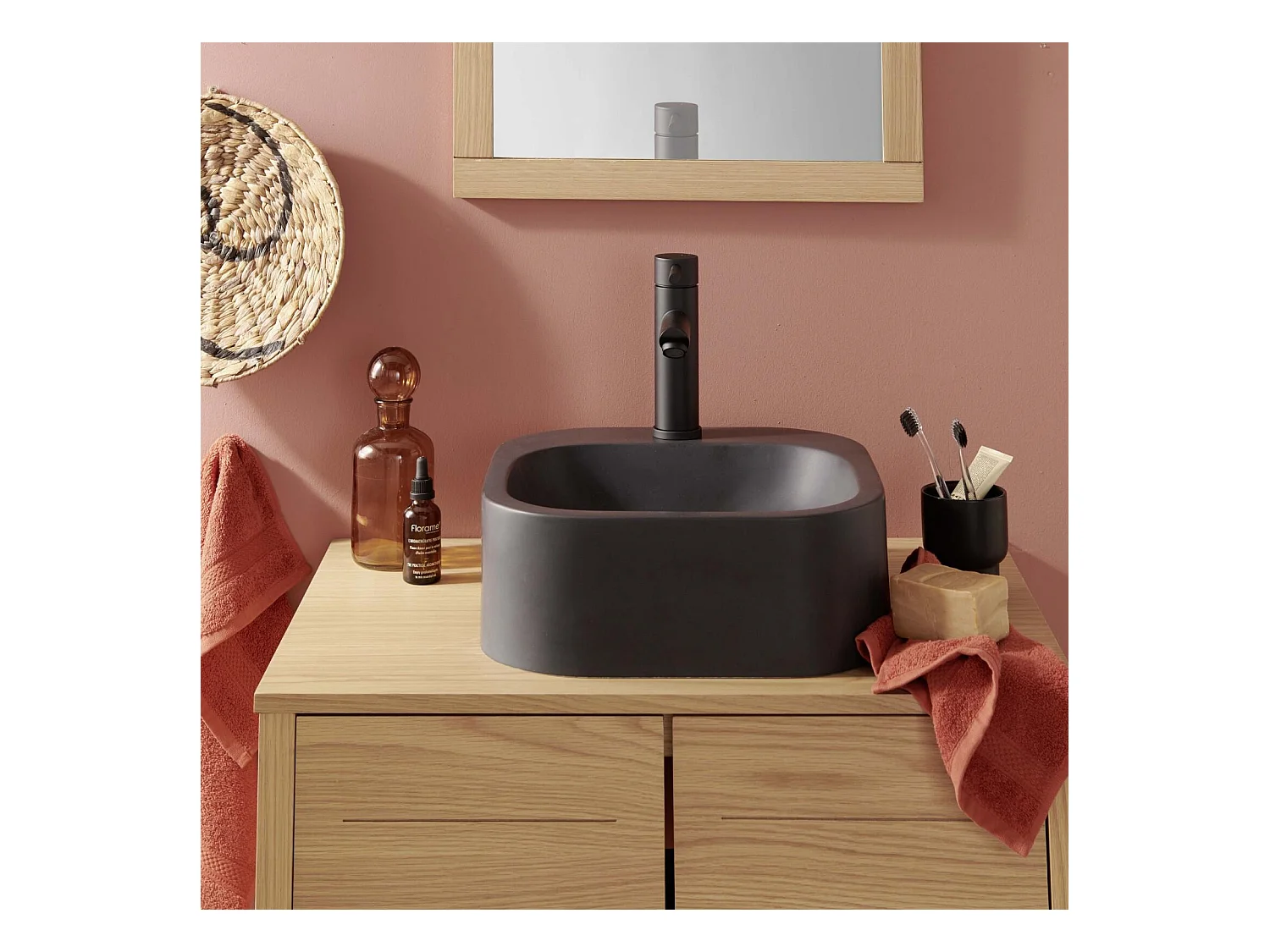 Ovales Aufsatzwaschbecken aus Harz Sian