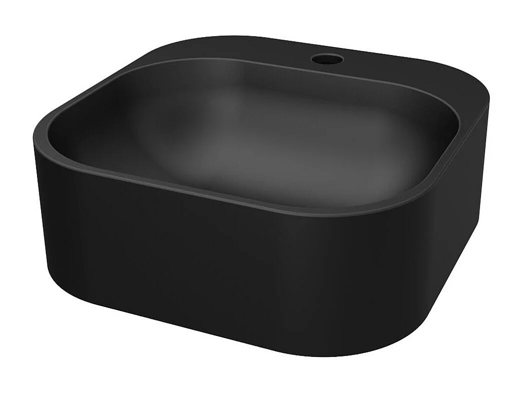 Lavatório oval sem rebordo em resina 37 cm SIAN Preto