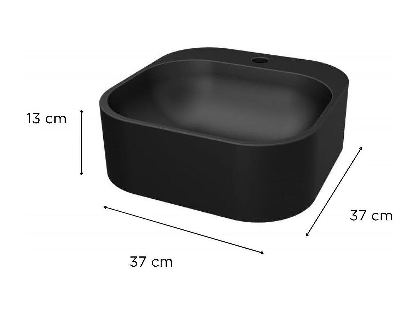 Lavatório oval sem rebordo em resina 37 cm SIAN Preto