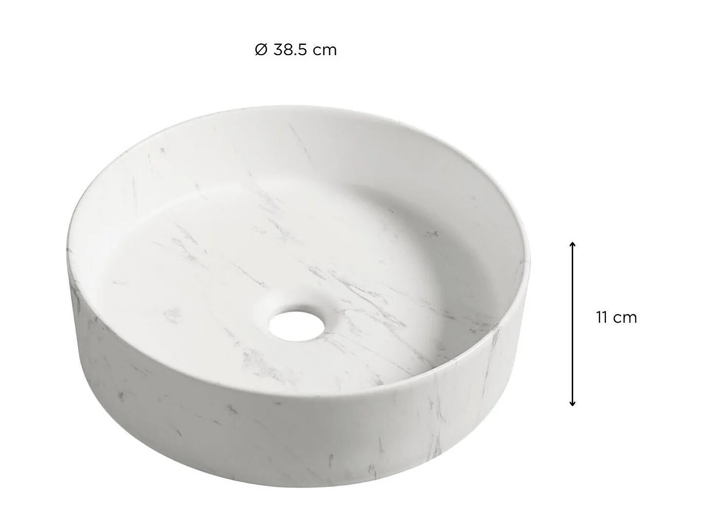 Vasque à poser ronde en céramique D38.5cm