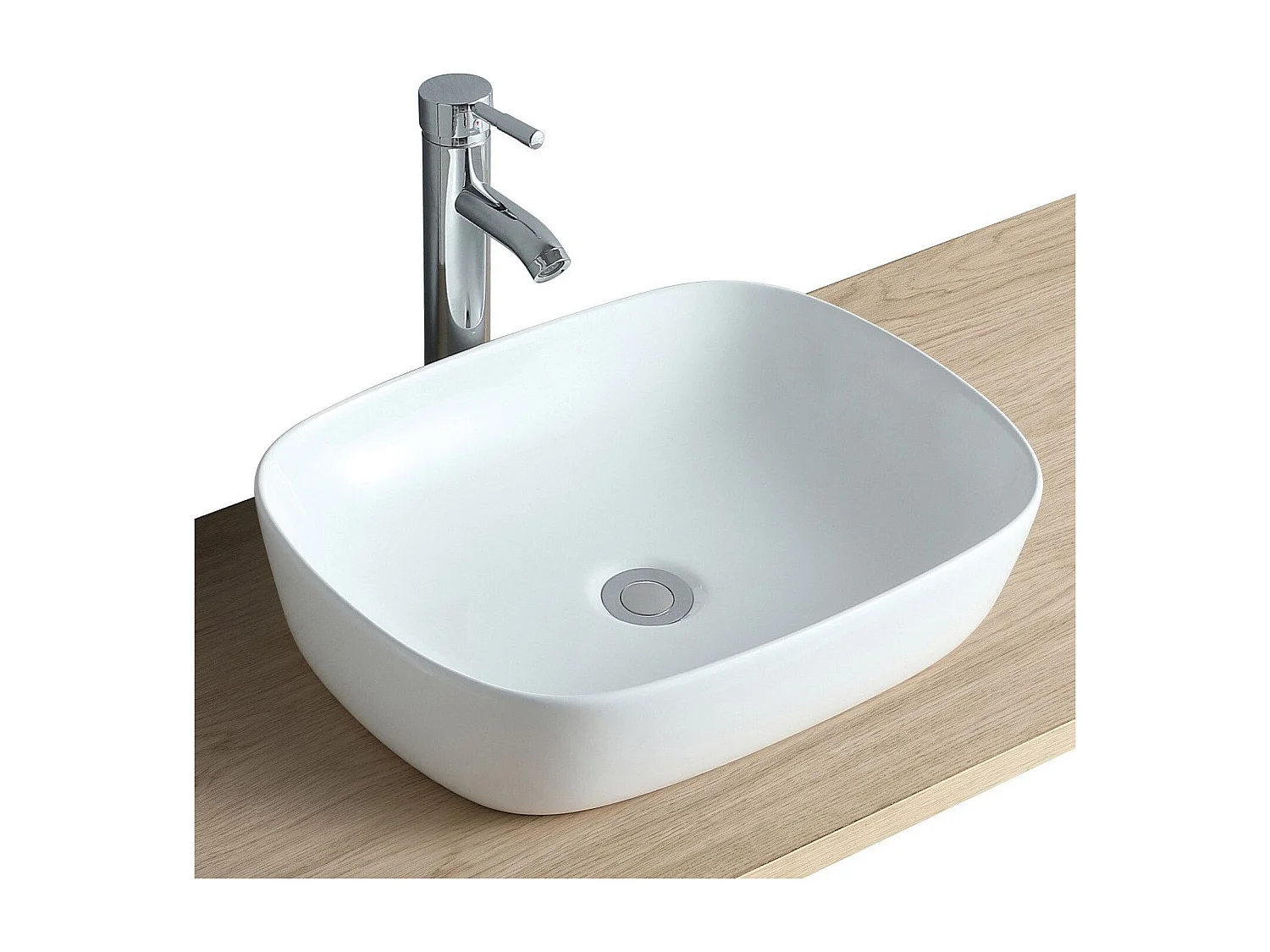 Lavabo ovalado de cerámica con pedestal 48 x 37 cm DIEGO