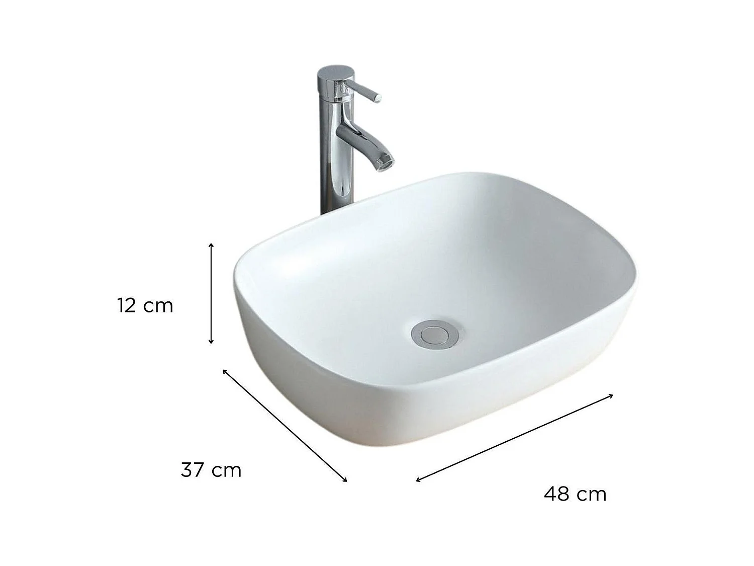 Lavabo ovalado de cerámica con pedestal 48 x 37 cm DIEGO