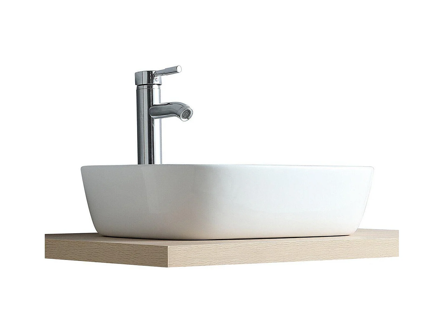 Lavabo ovalado de cerámica con pedestal 48 x 37 cm DIEGO