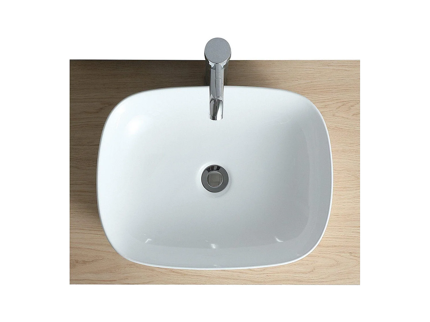 Lavabo ovalado de cerámica con pedestal 48 x 37 cm DIEGO
