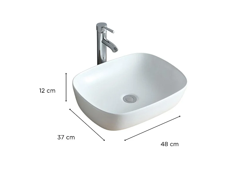 Umywalka owalna ceramiczna DIEGO nablatowa