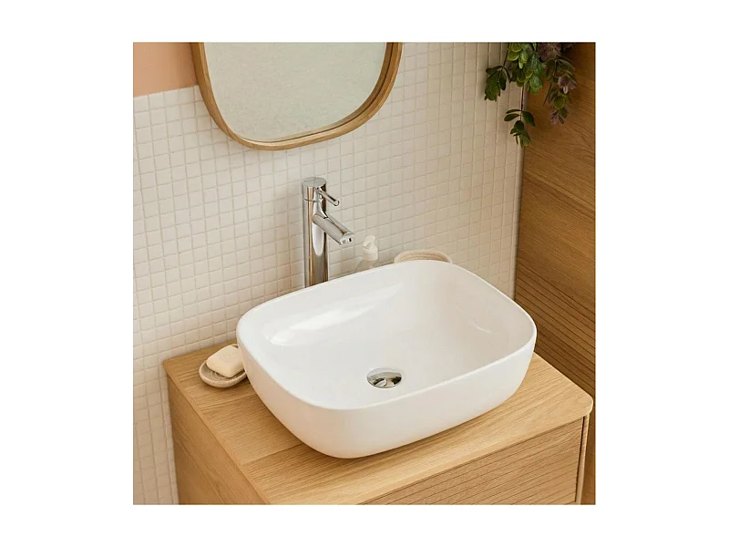 Vasque à poser rectangle en céramique 48x37cm