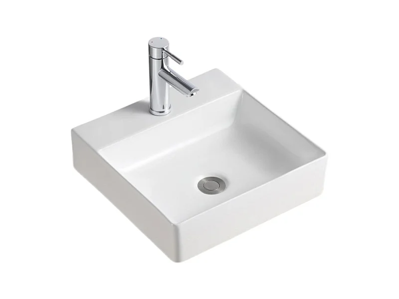NAO 40cm biała ceramiczna kwadratowa umywalka nablatowa